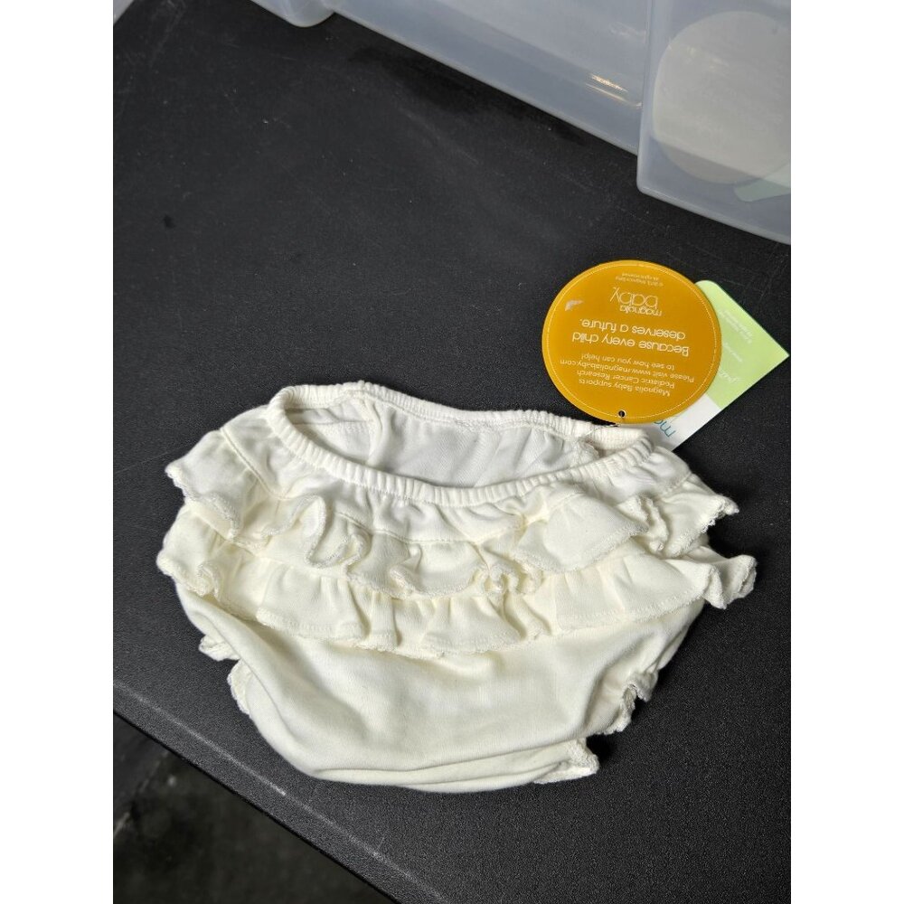 NWT Magnolia Baby White Ruffle Diaper Cover Bloomers Size‎ 3 Months Neutral - Picture 2 of 11